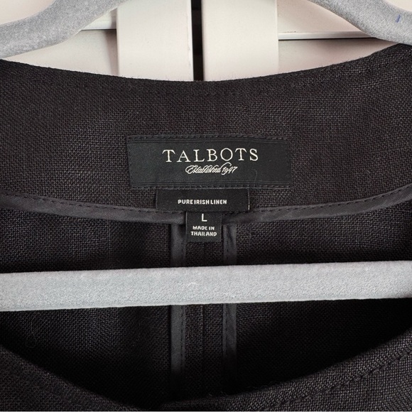 Talbots Irish Linen Unstructured Bound Seams Raglan Jacket Coat Black Size Large - Picture 6 of 9